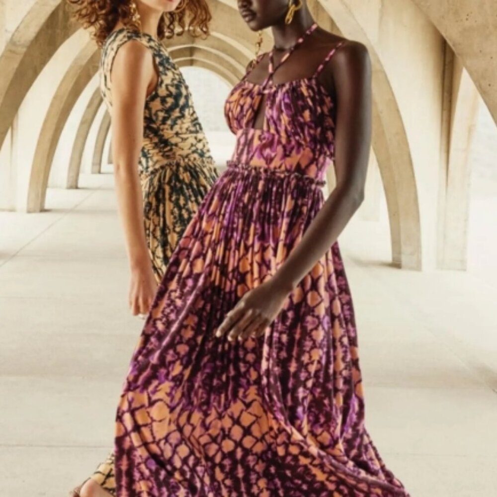 NWOT ULLA JOHNSON Freya Midi Dress in Wisteria S $570 - Picture 1 of 11